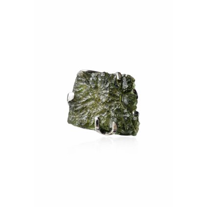 Stříbrný prsten s neopracovaným vltavínem P35 0030