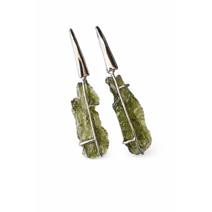 Stříbrné náušnice s vltavíny 2000352170008