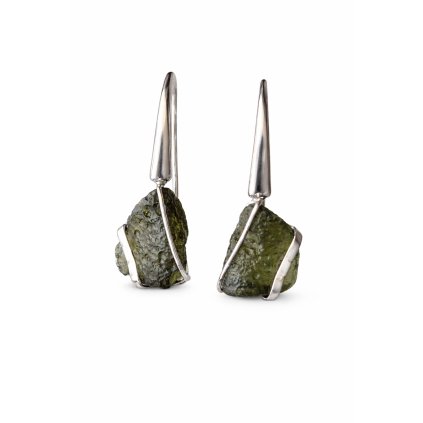 Stříbrné náušnice s vltavíny 2000352300009