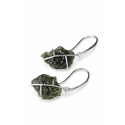 Náušnice ze stříbra s přírodními nebroušenými vltavíny 200035239000