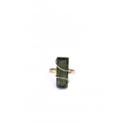 Moldavite ring in gold 2000290960006