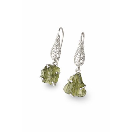 Stříbrné náušnice s vltavíny P2000352410005