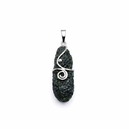 Moldavite pendant in silver 2000076930001