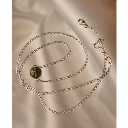 Stříbrný náhrdelník s vltavínem P340001