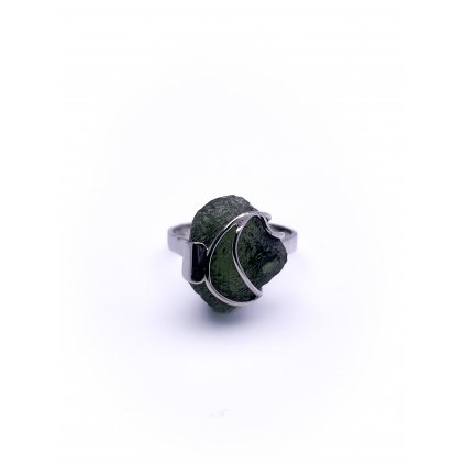 Moldavite ring in silver 2000097500009