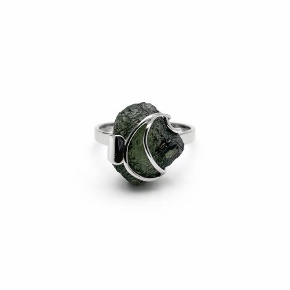 Moldavite ring in silver 2000097500009