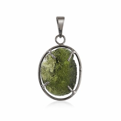 Stříbrný přívěsek s vltavínem P37 0131