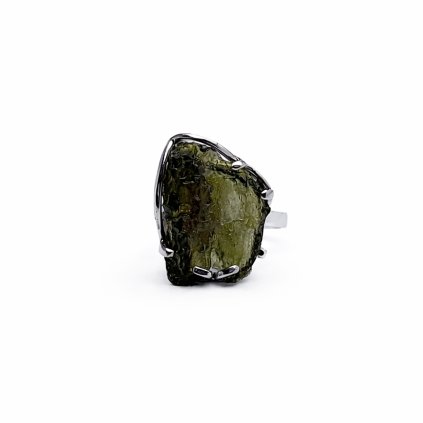 Moldavite ring in silver 2000081050008
