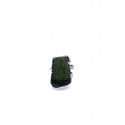 Moldavite ring in silver 2000081050008