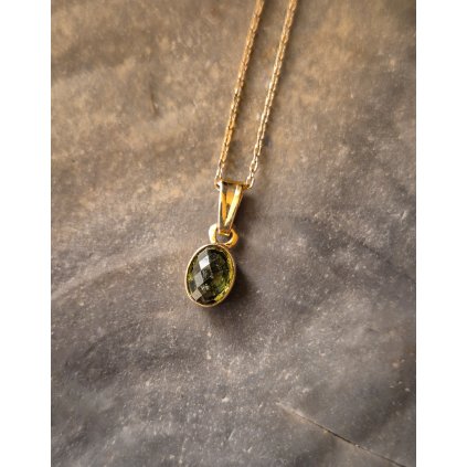 Zlatý přívěsek s vltavínem P21 0010