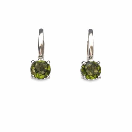 Stříbrné náušnice s vltavíny P32 0147