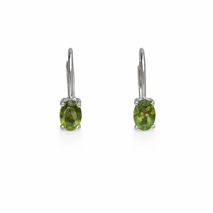 Stříbrné náušnice s vltavíny P32 0144