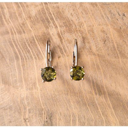 Stříbrné náušnice s vltavíny P32 0164