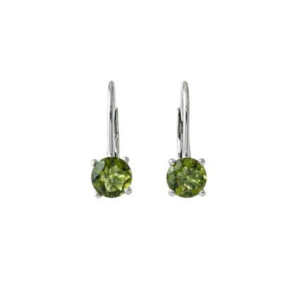 Stříbrné náušnice s vltavíny P32 0164