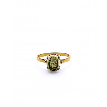 Zlatý prsten s vltavínem 2000291300009