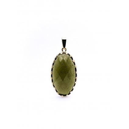 Moldavite pendant in gold 2000275620000