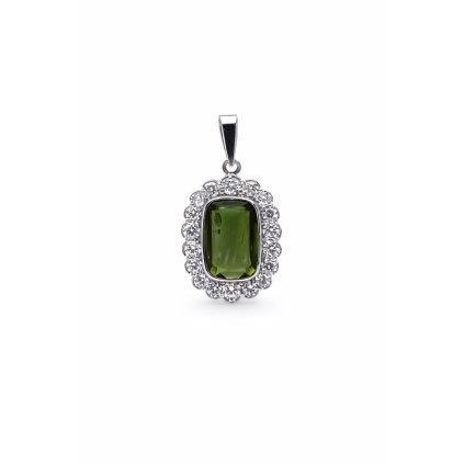 Moldavite pendant with zirconia 2000171560004