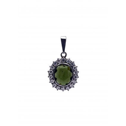 Moldavite pendant with zirconia 2000085770001