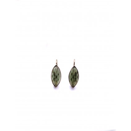 Moldavite earring in gold 2000090000001