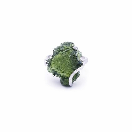 Moldavite ring in silver 2000080740009