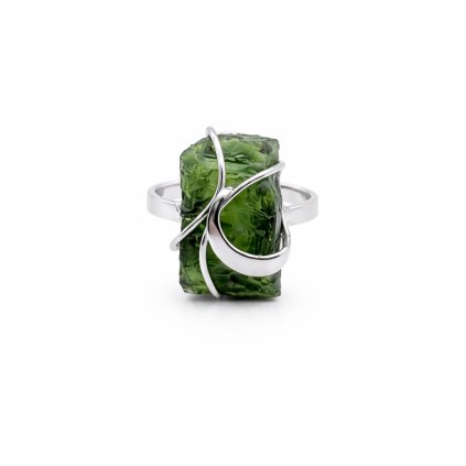 Moldavite ring in silver 2000097290009