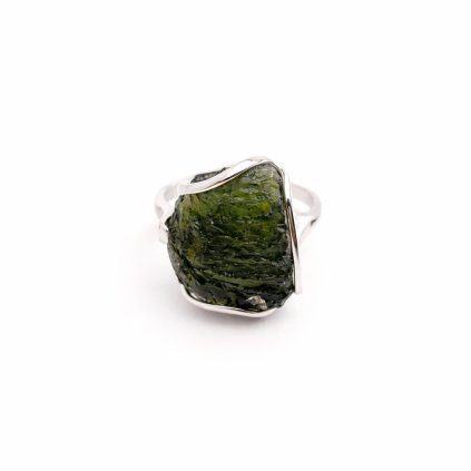 Moldavite ring in silver 2000313940008