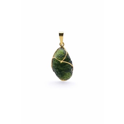 Moldavite pendant in gold 2000249010004