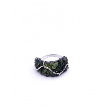Moldavite ring in silver 2000097260002