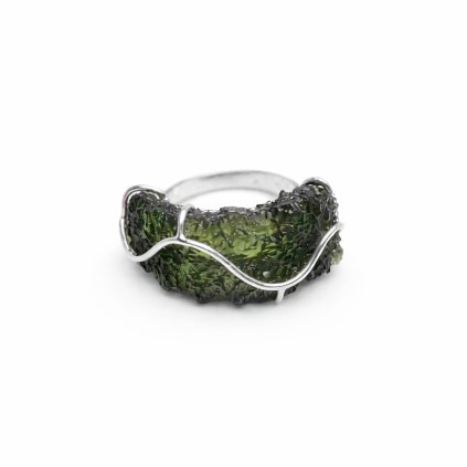 Moldavite ring in silver 2000097260002