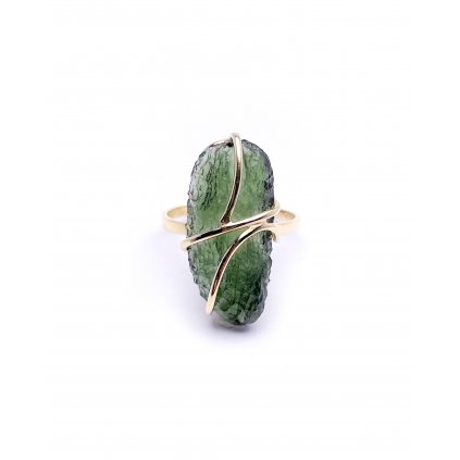 Moldavite ring in gold 2000292140000
