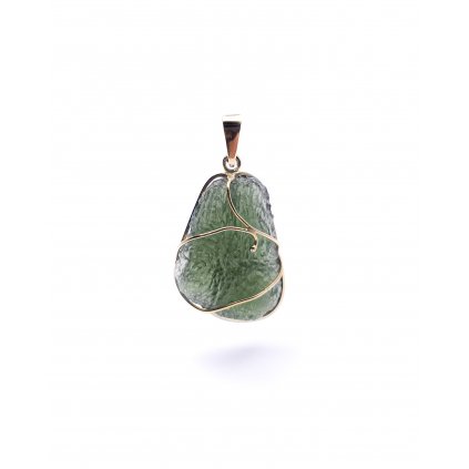 Moldavite pendant in gold 2000164470006