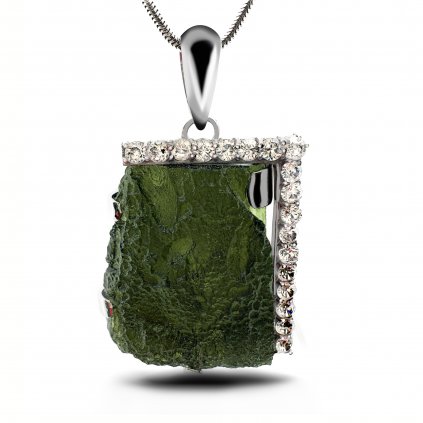 Moldavite pendant with zirconia 2000150880000