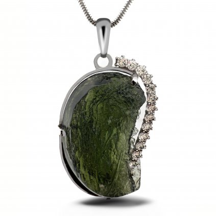 Moldavite pendant with zirconia 2000165090005