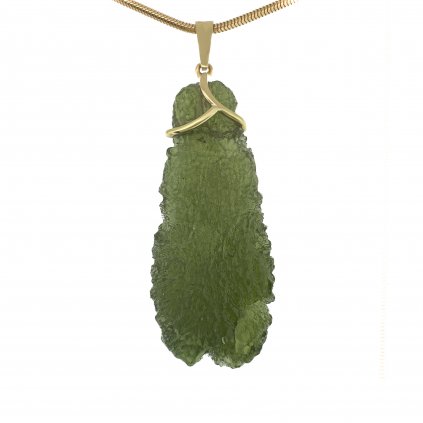 Moldavite pendant in gold 2000026590002