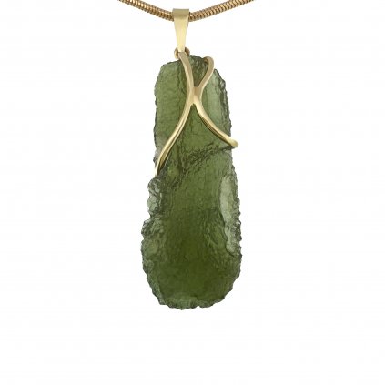 Moldavite pendant in gold 2000278090008