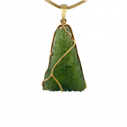 Moldavite pendant in gold 2000028550004