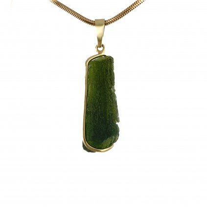 Moldavite pendant in gold 2000260490007