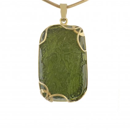 Moldavite pendant in gold 2000115900002