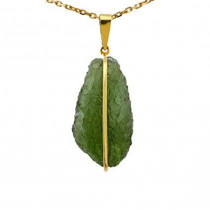 Moldavite pendant in gold 2000026550006