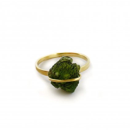 Moldavite ring in gold 2000308100004