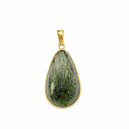 Moldavite pendant in gold 2000225840007