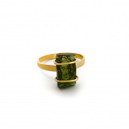 Zlatý prsten s vltavínem P2000307620008