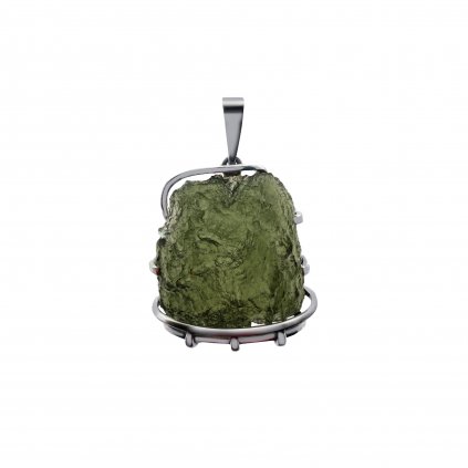 Stříbrný přívěsek s vltavínem P37 01203