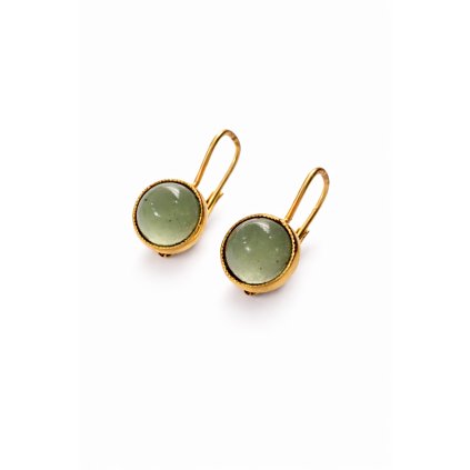 Gold earrings with Moldavite P2000296670008