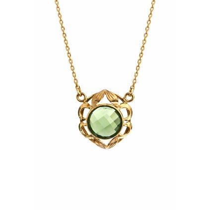 Zlatý náhrdelník s vltavínem P29 0003
