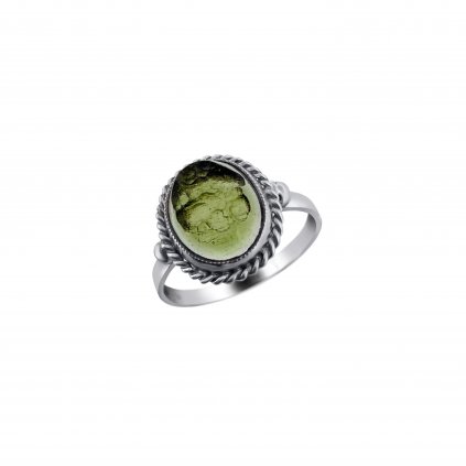 Stříbrný prsten s vltavínem P2000319060007
