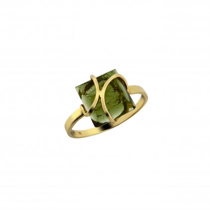 Zlatý prsten s vltavínem P2000324760008