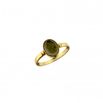 Zlatý prsten s vltavínem P2000307350004
