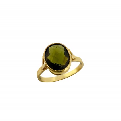 Gold ring with Moldavite P2000291230009