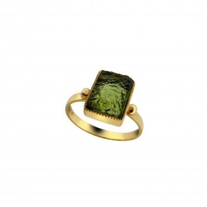 Zlatý prsten s vltavínem P2000293990000
